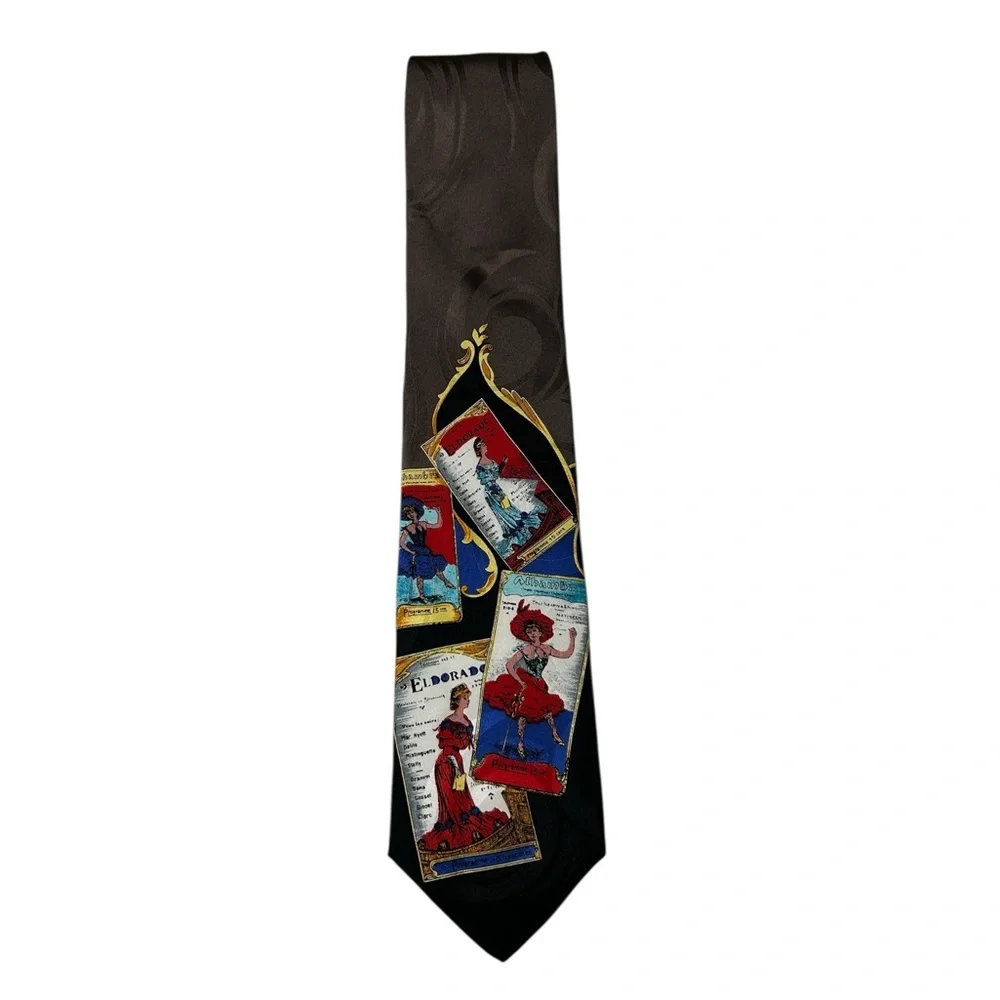 Silk Tie French Cabaret Poster Art Black Dramatic Alhambra Eldorado Mistinguette